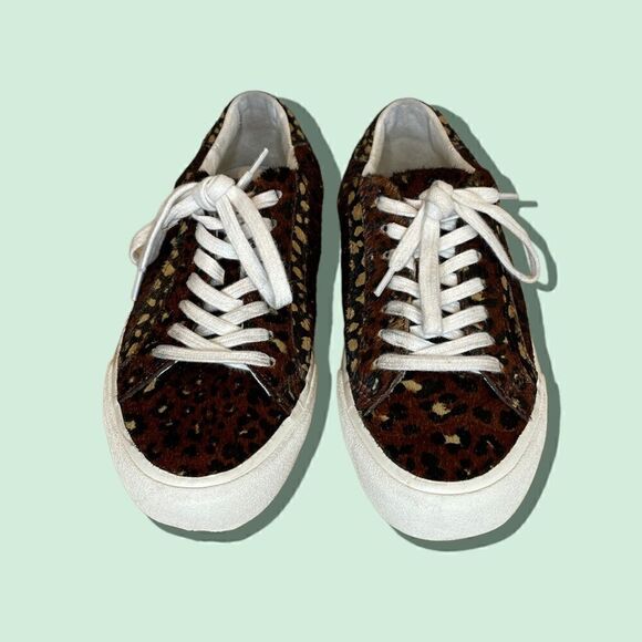 Madewell Low Top Sneakers in Painted Leopard Colorblock Calf Hair - Picture 3 of 14